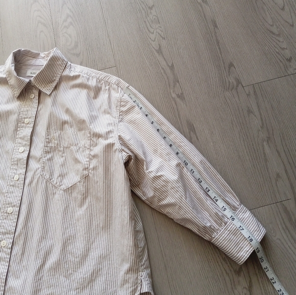Suzie Kondi Kappa Oversized Button Up Shirt In Poplin Cotton Flax Stripe XS - Picture 11 of 14